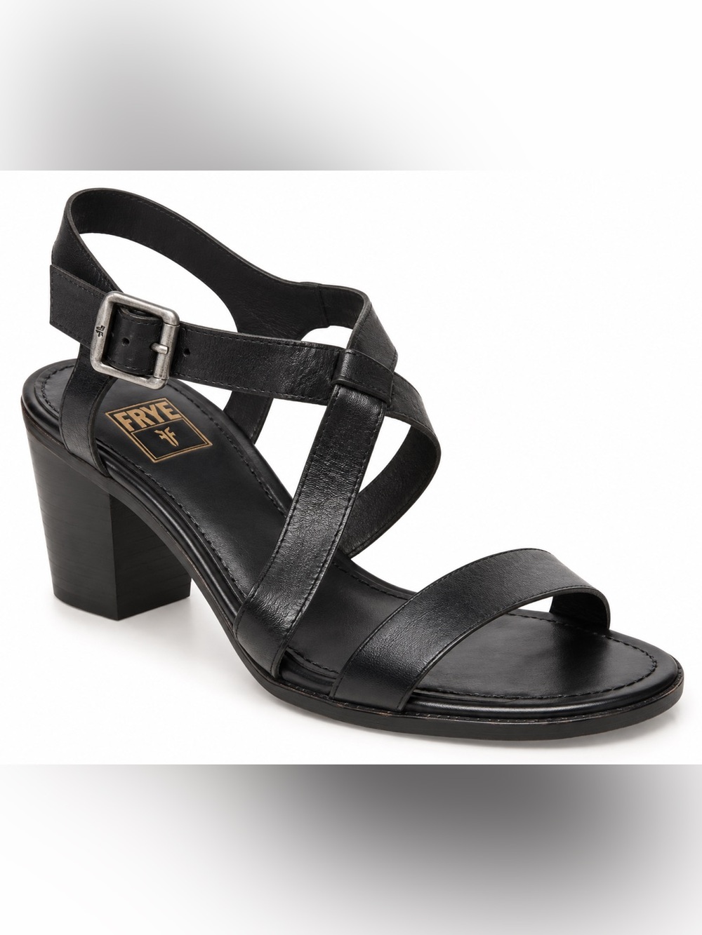 Frye Black Leather Strappy Block Heel Sandals Women’s Size 10M